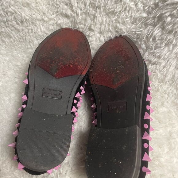 Alberto Fellini Men's synthetic black suede pink Spike Dress Loafers SZ8.5 - Picture 10 of 13